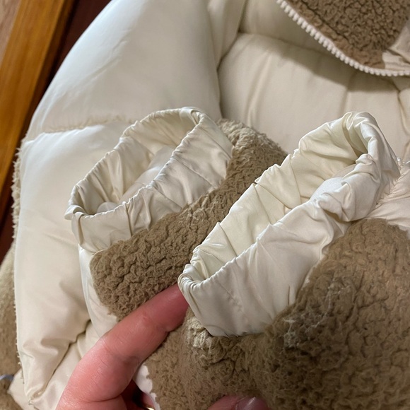 Columbia Leadbetter Point Sherpa Hybrid Jacket Cream tan Sz XXL - Picture 5 of 5